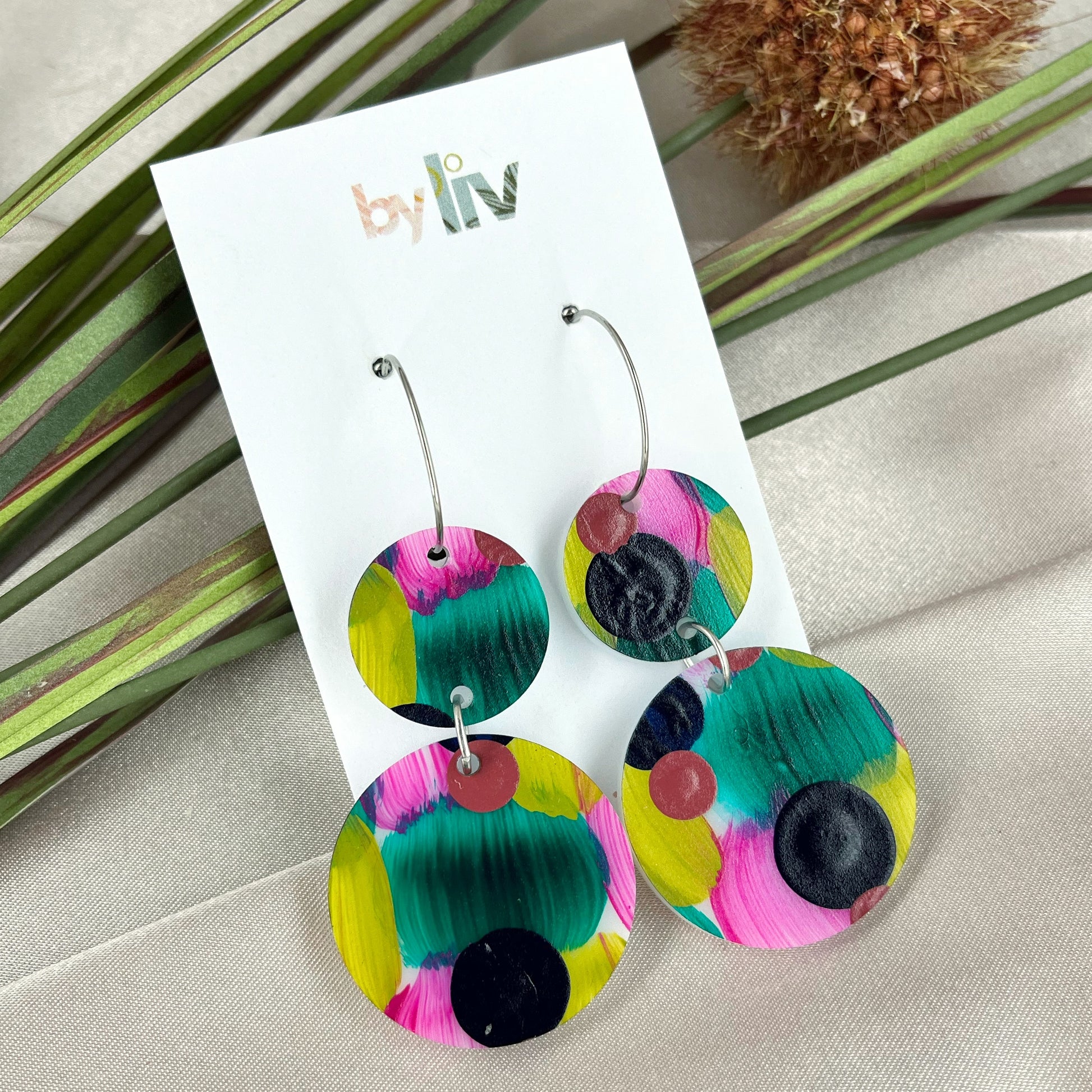 Playful Pulse – Double Drop Hoop Earrings