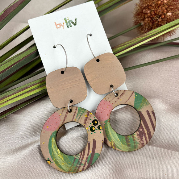 Blush Blooms - Double Drop Hoop Earrings