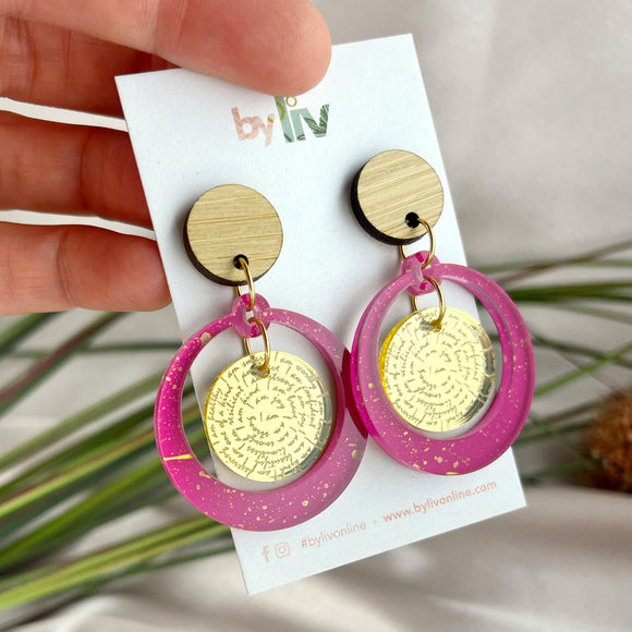 Pink Power -Affirmation Dangle Earrings