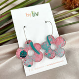 Rose Gems - Daisy Hoop Earrings