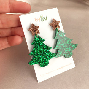 CHOOSE YOUR COLOUR: Christmas tree dangle earrings