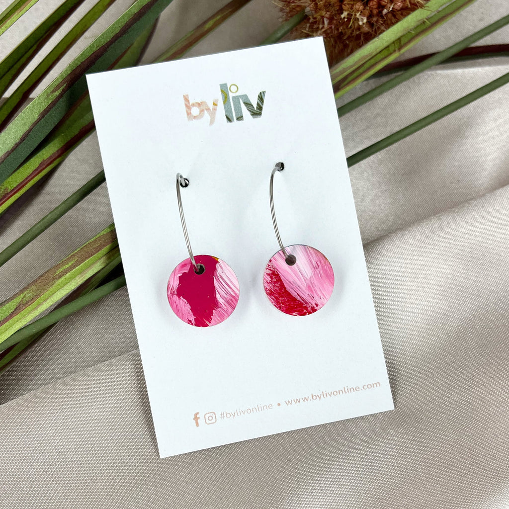Painted Bloom – Petite Hoop Earrings