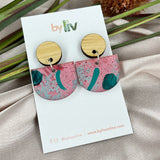 Rose Gems - Scallop Dangle Earrings