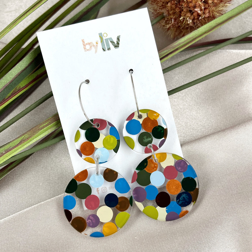 Confetti Days – Double Drop Hoop Earrings