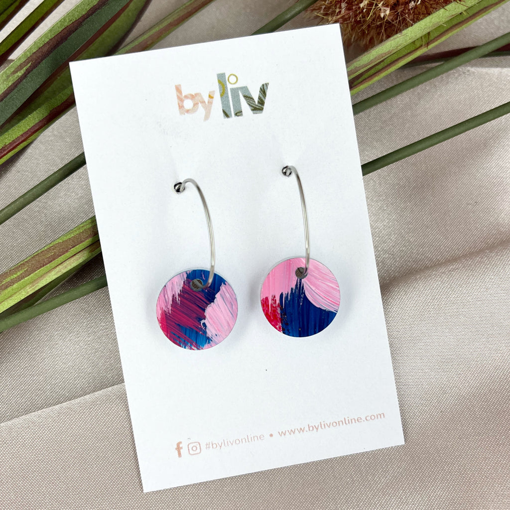 Painted Bloom – Petite Hoop Earrings
