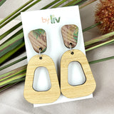 Blush Blooms with Bamboo - Long Dangle Earring