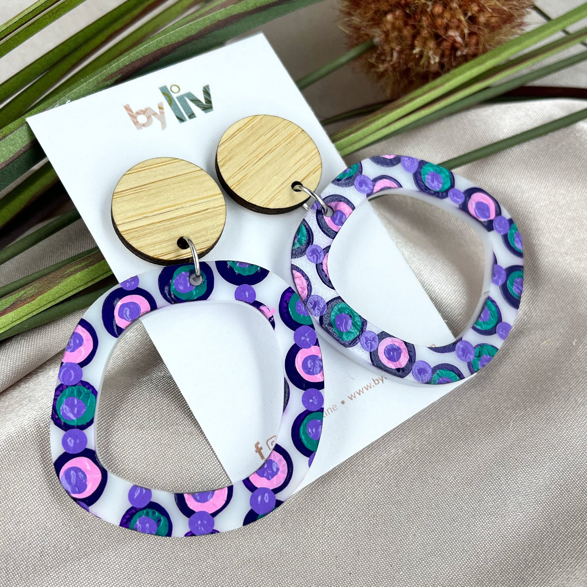 Painted Petals - Statement Abstract Hoops