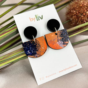 Autumn Flame - Scallop Dangle Earrings