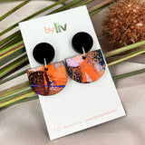 Autumn Flame - Scallop Dangle Earrings