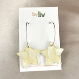 CHOOSE YOUR COLOUR: Hand Painted Star Hoop Earrings (lg)