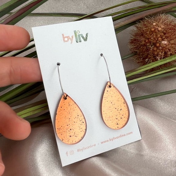 Copper Glam - Drop Hoop Earrings