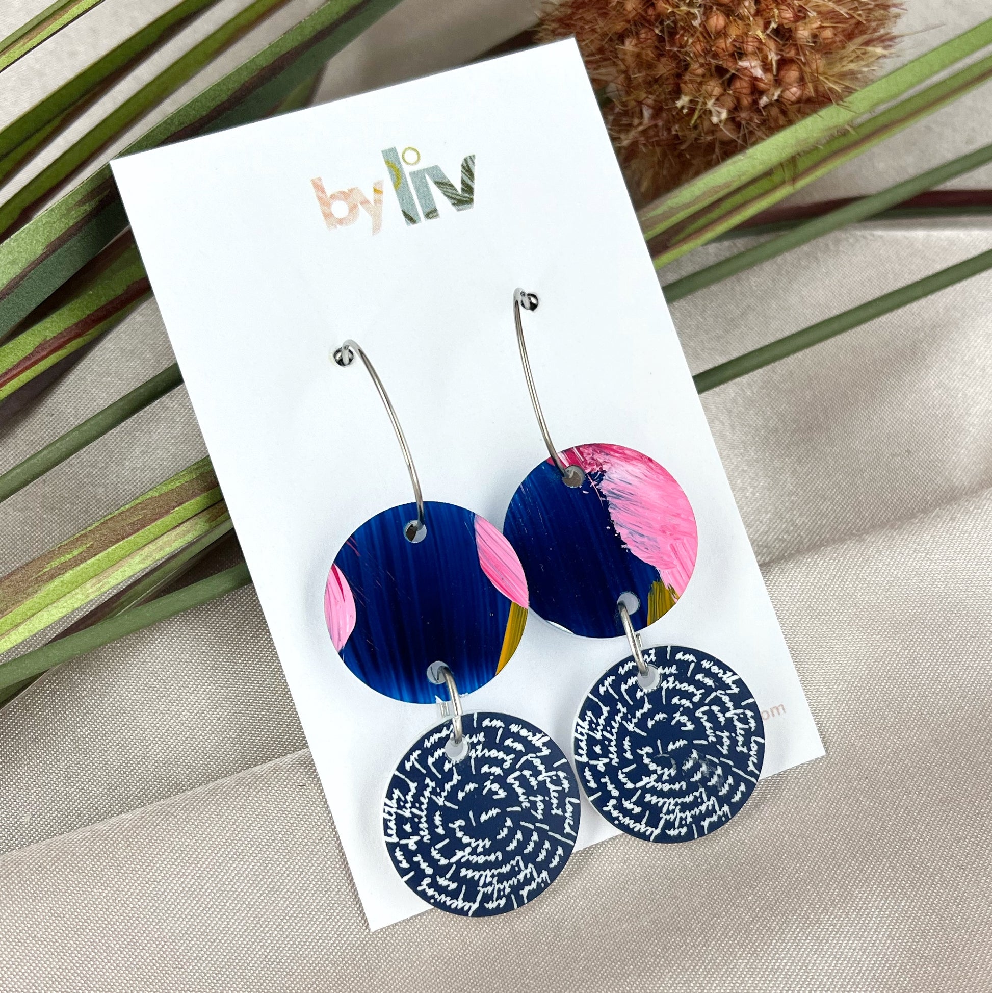 Painted Bloom – Affirmation Hoop Earrings