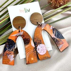 Autumn Flame - Statement Arch Dangle Earring