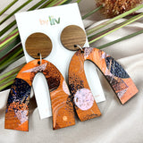 Autumn Flame - Statement Arch Dangle Earring