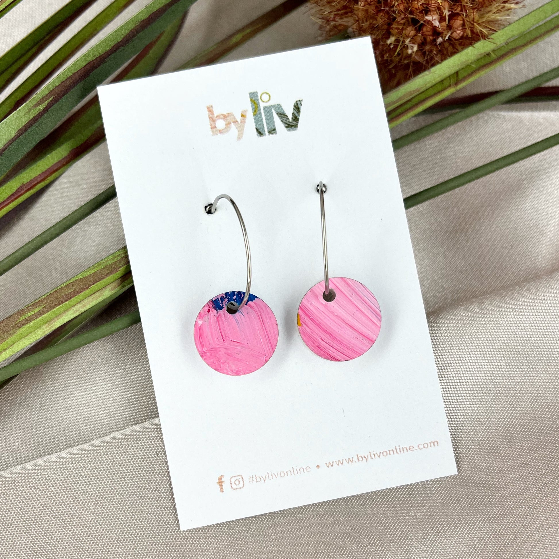 Painted Bloom – Petite Hoop Earrings