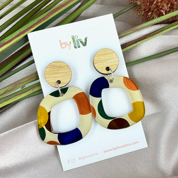 Earthy Tones Small Abstract Dangle Earrings