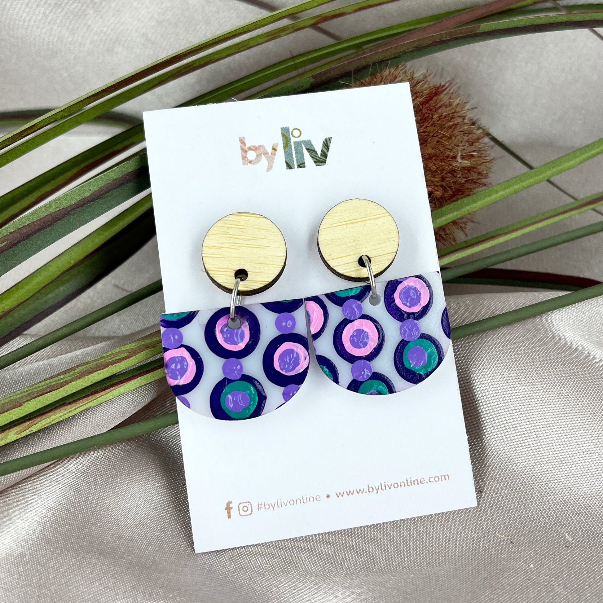 Painted Petals Scallop Dangle Earrings