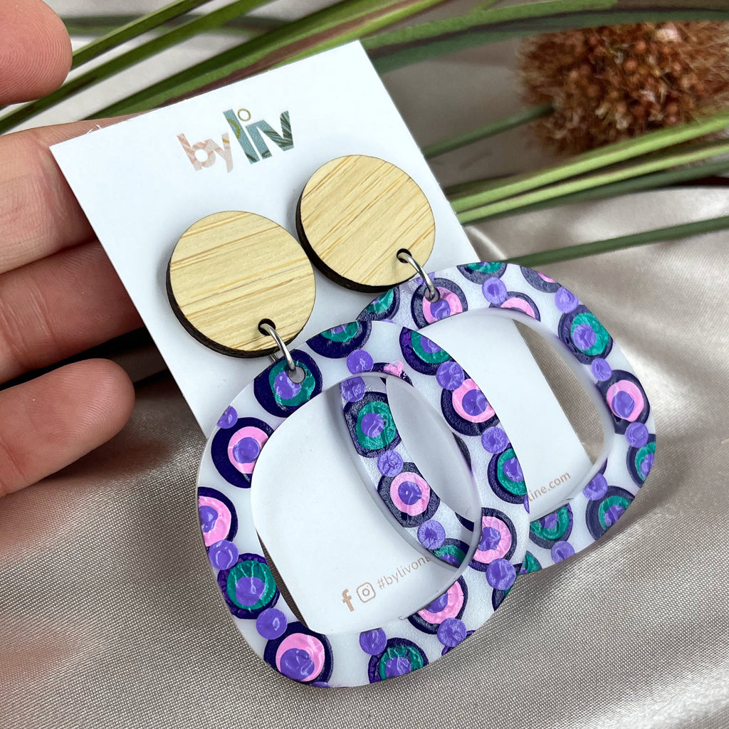Painted Petals - Statement Abstract Hoops