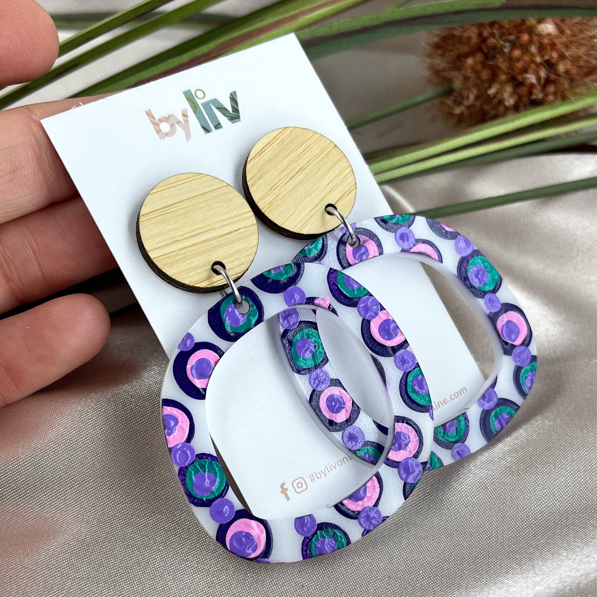Painted Petals - Statement Abstract Hoops