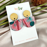 Rose Gems - Scallop Dangle Earrings
