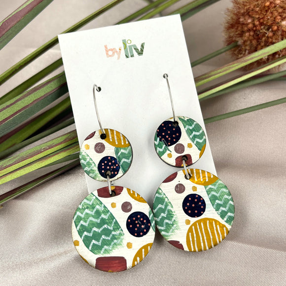 Rustic delights - Double Drop Hoop Earrings
