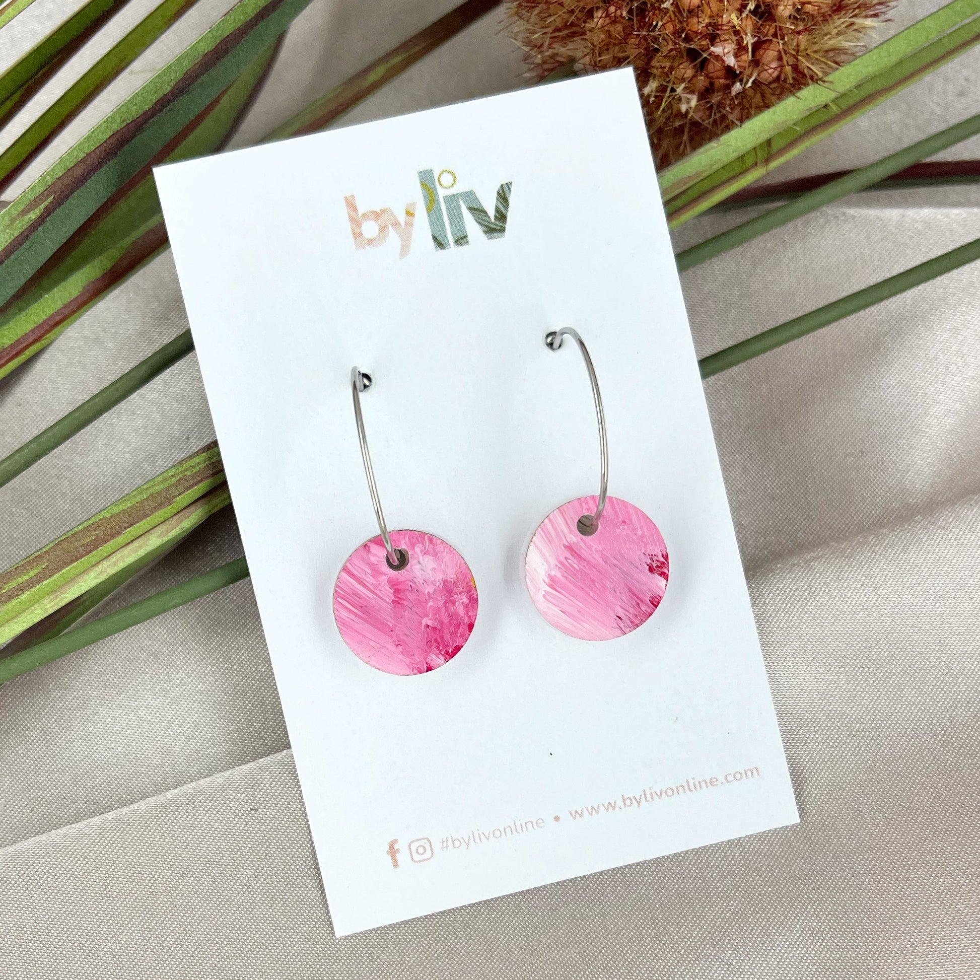 Painted Bloom – Petite Hoop Earrings