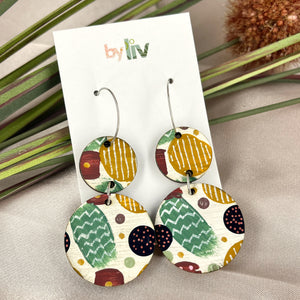 Rustic delights - Double Drop Hoop Earrings