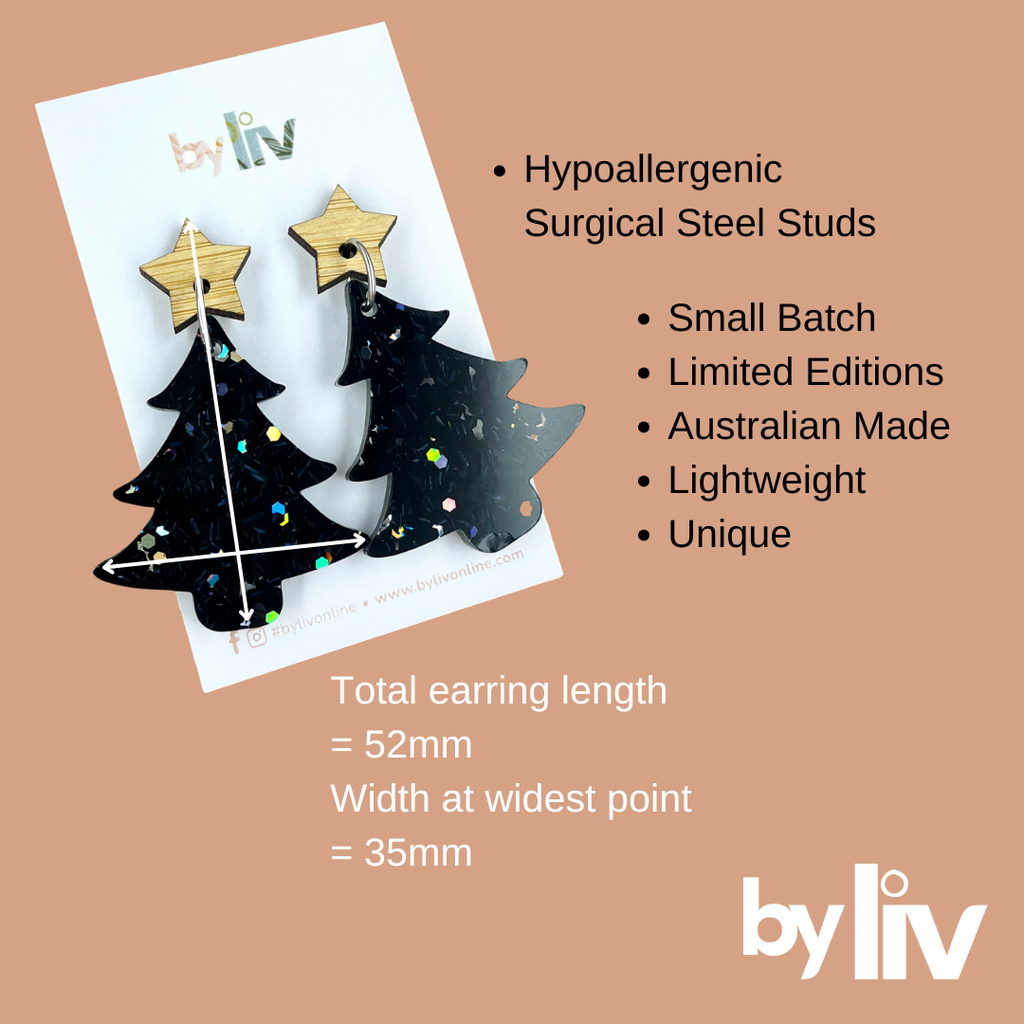 Tinsel Twinkle – Classic Christmas Tree Earrings