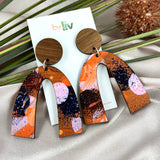 Autumn Flame - Statement Arch Dangle Earring