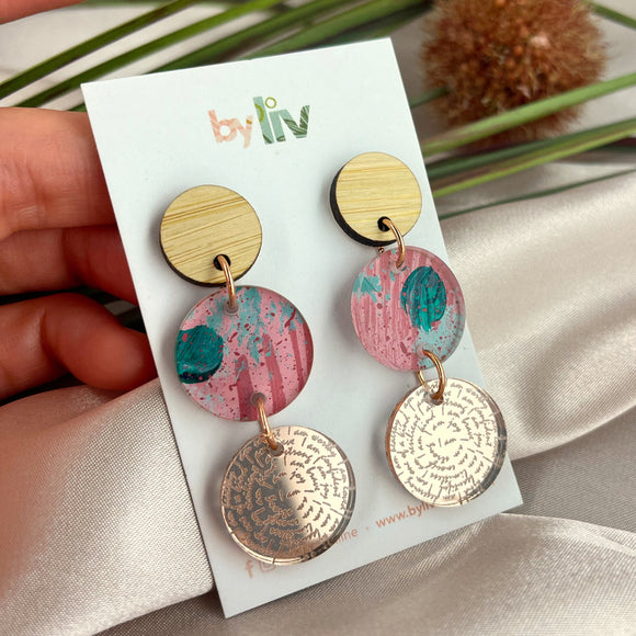 Rose Gems -Affirmation Dangle Earrings