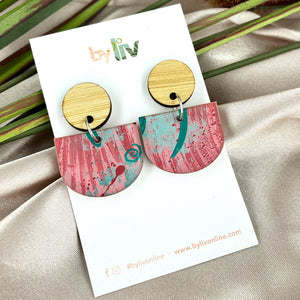 Rose Gems - Scallop Dangle Earrings