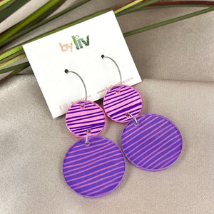 Pink & Purple Hoop Earrings
