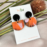 Autumn Flame - Scallop Dangle Earrings