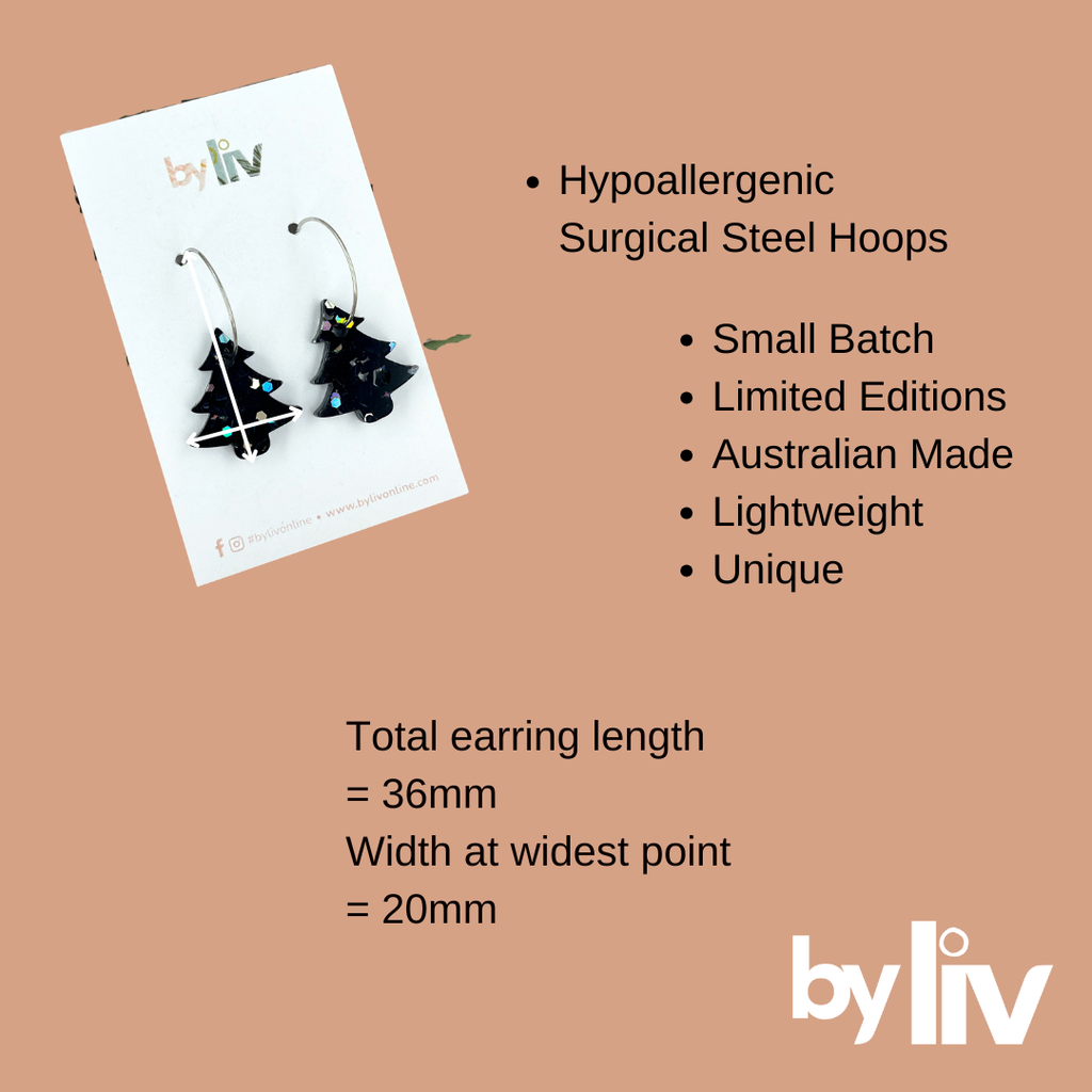 Midnight Magic – Petite Classic Christmas Tree Earrings