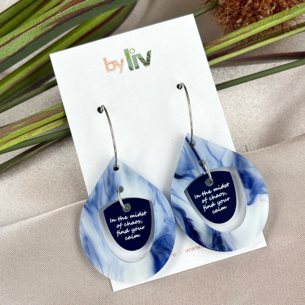 “Calm in the Chaos” Affirmation Earrings – Limited Edition Drop - By Liv