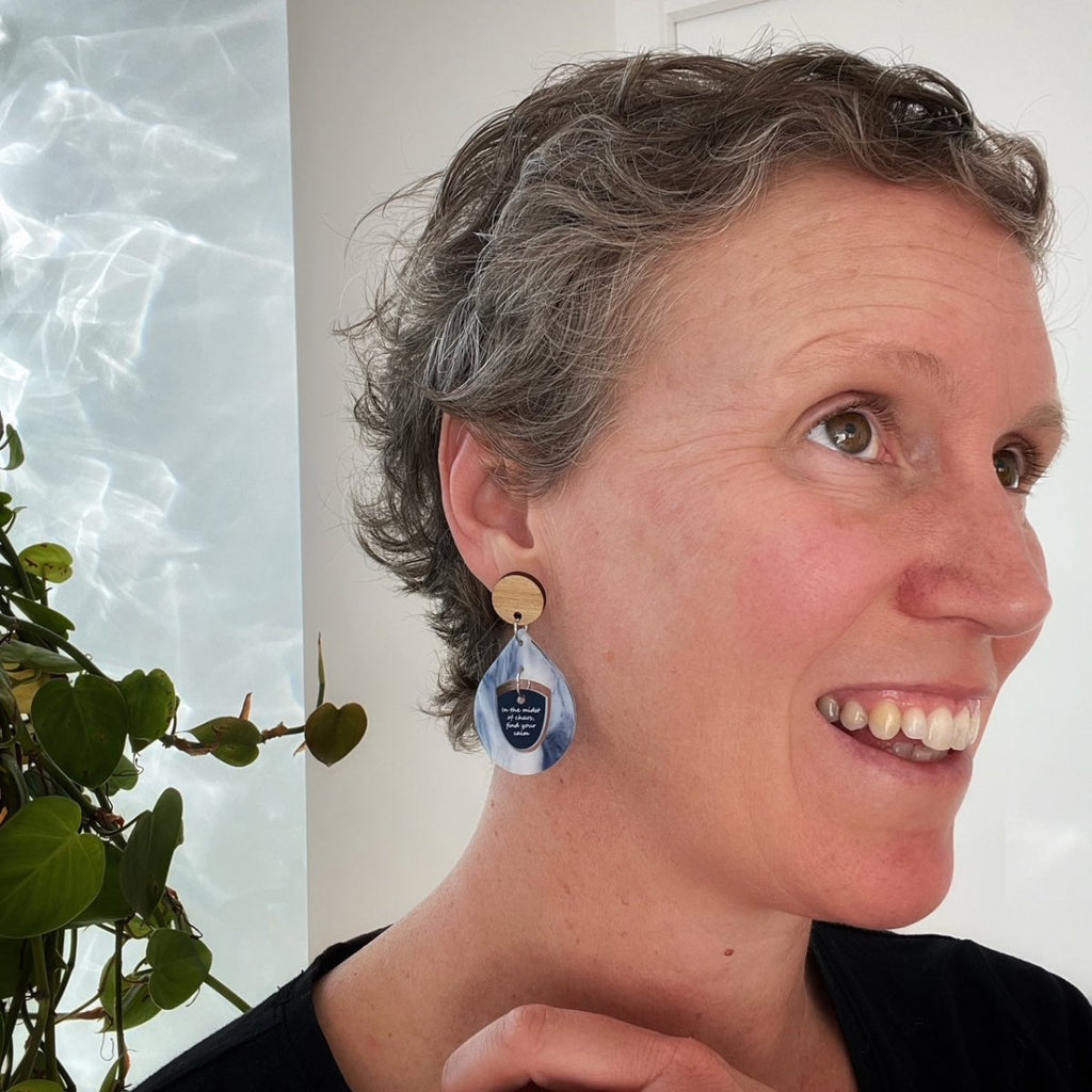 “Calm in the Chaos” Affirmation Earrings – Limited Edition Drop - By Liv