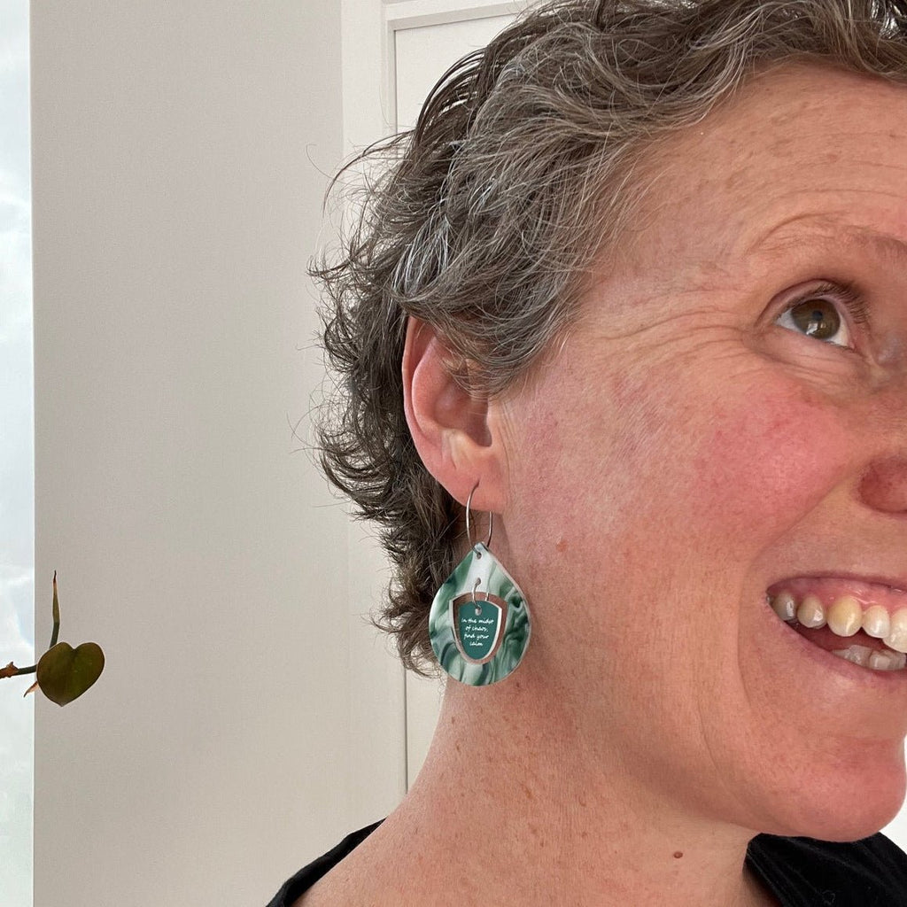 “Calm in the Chaos” Affirmation Earrings – Limited Edition Drop - By Liv