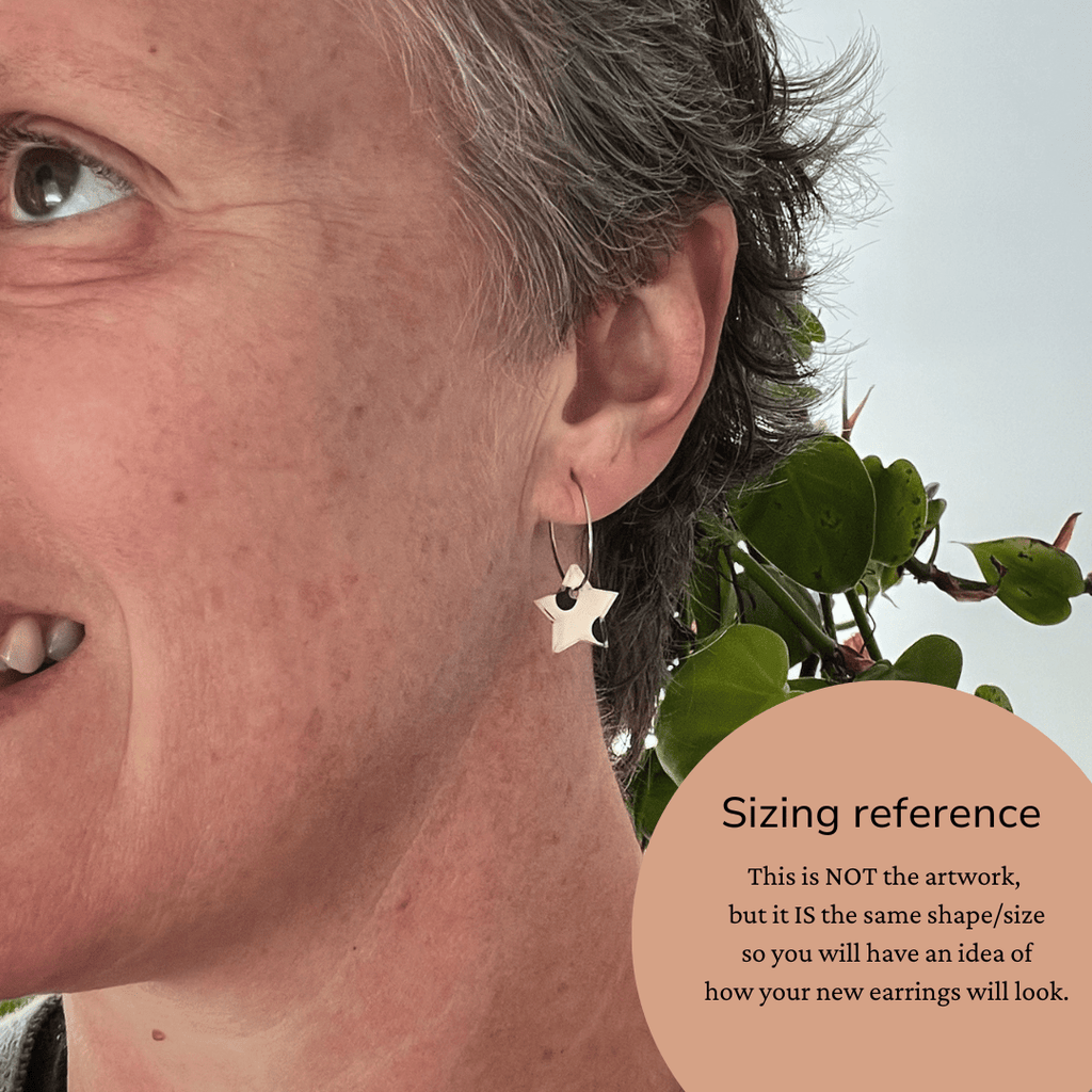 Classic Christmas Petite Star Hoops - By Liv