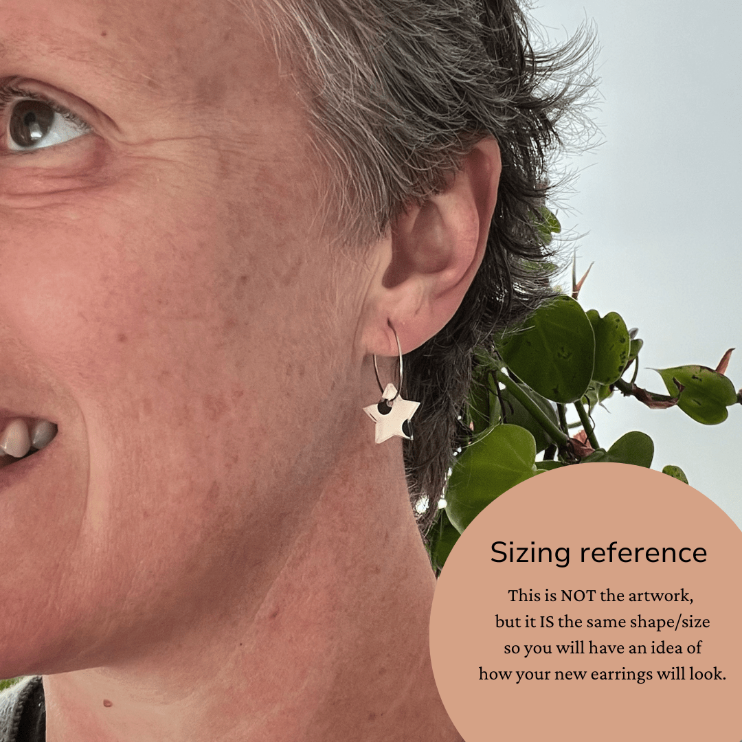 Classic Christmas Petite Star Hoops - By Liv