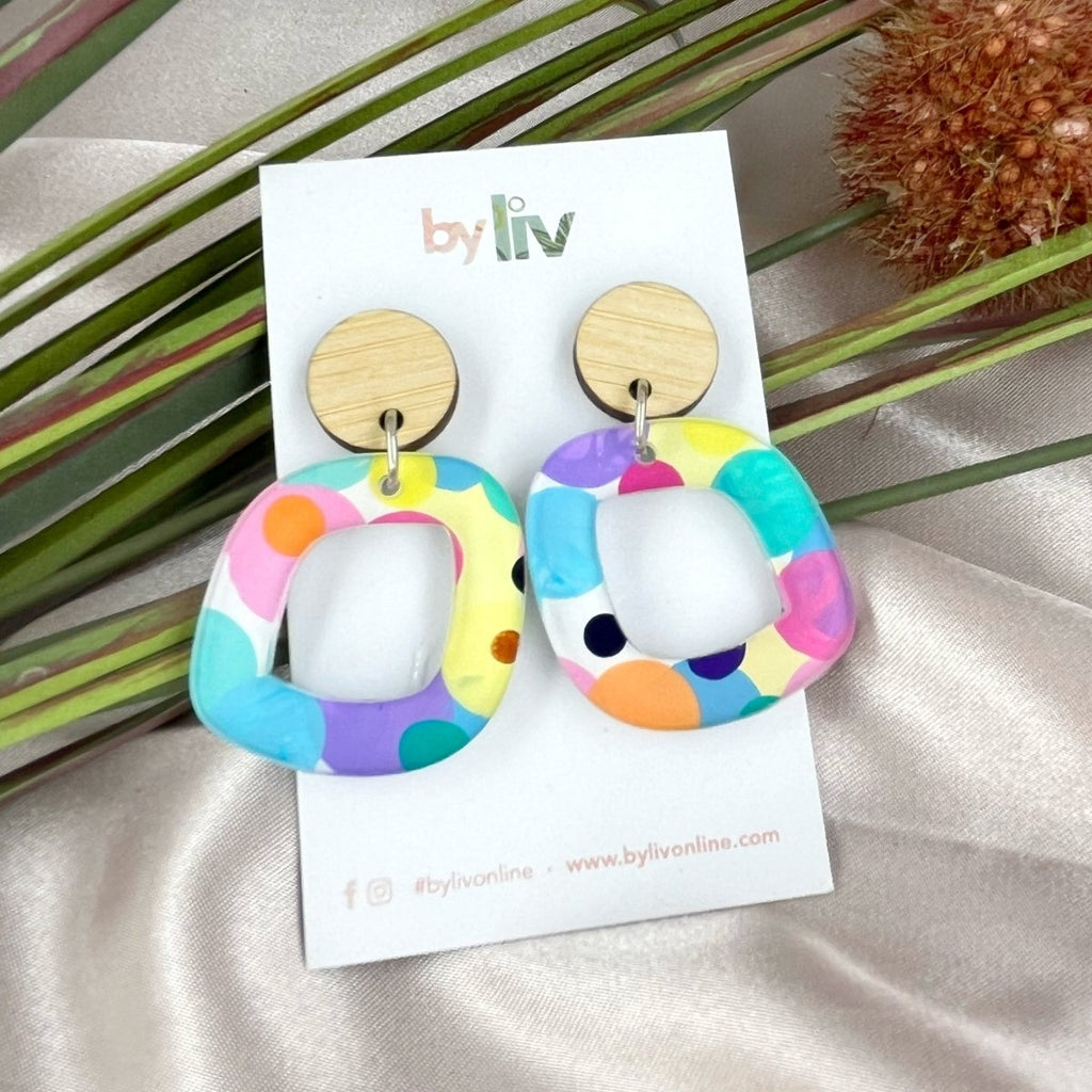 Confetti - Small Abstract Dangle Earrings - By Liv