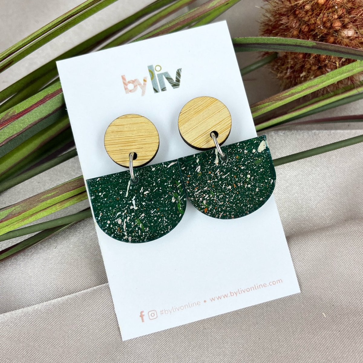 Deep Forest Scallop Dangles - By Liv
