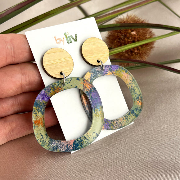 Pastel Storm - Abstract Dangle Earrings