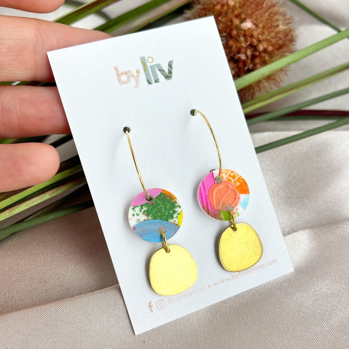 Joy Burst - Gold Hoop Dangles - By Liv