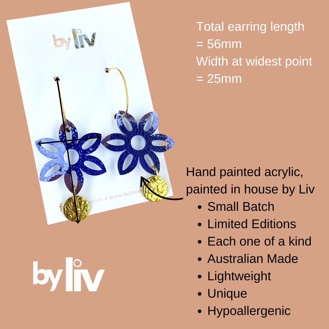 Lavender Fields - Flower Hoop Dangles - By Liv