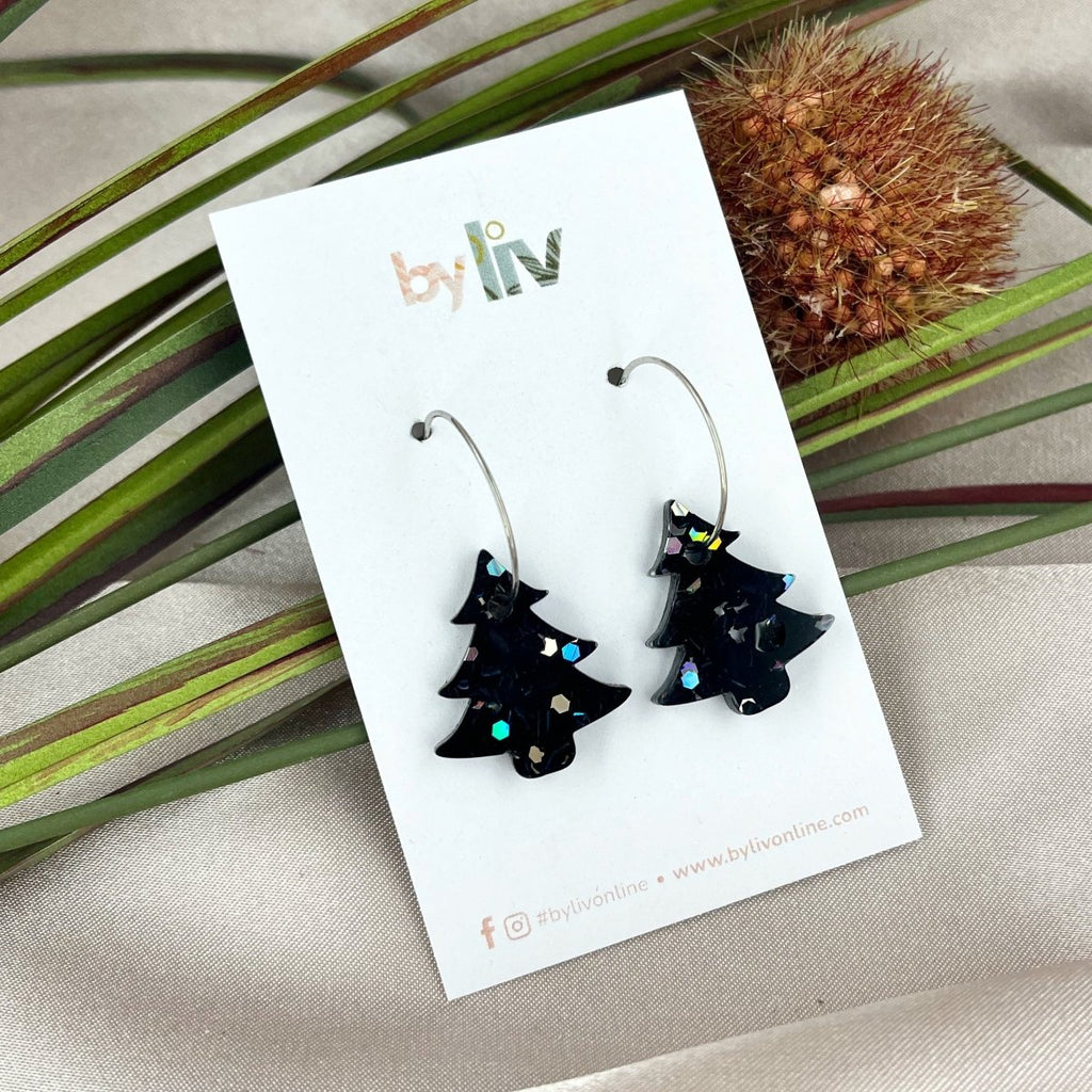Midnight Magic – Petite Classic Christmas Tree Earrings - By Liv