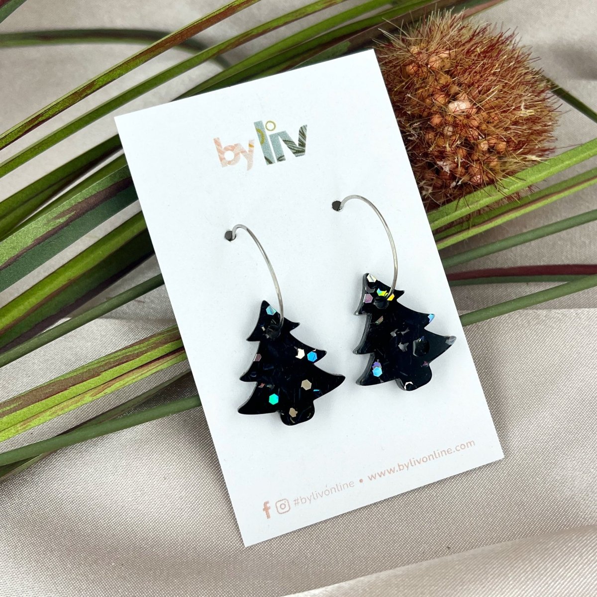 Midnight Magic – Petite Classic Christmas Tree Earrings - By Liv
