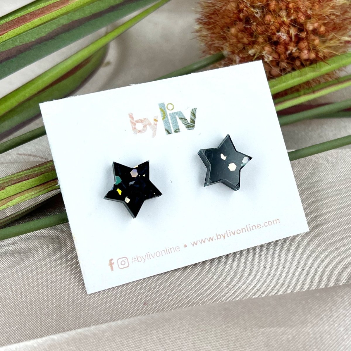 Midnight Magic Star Studs - By Liv