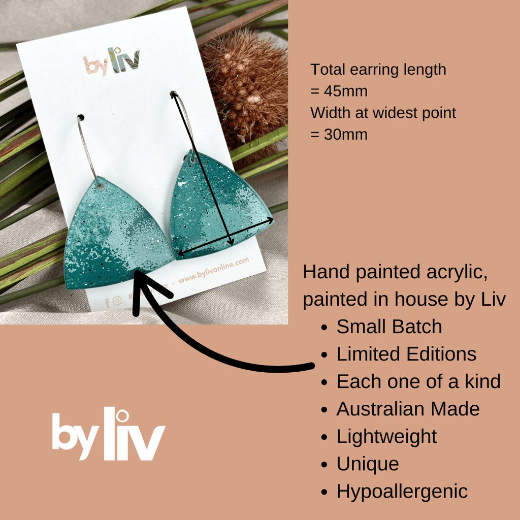 Moody Pastel Hoops – Limited Edition Hand Painted Acrylic Dangle Earrings - By Liv