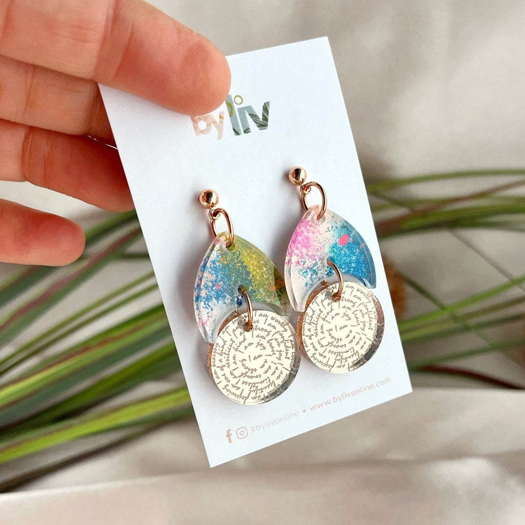 Pink Party – Affirmation Earrings - By Liv
