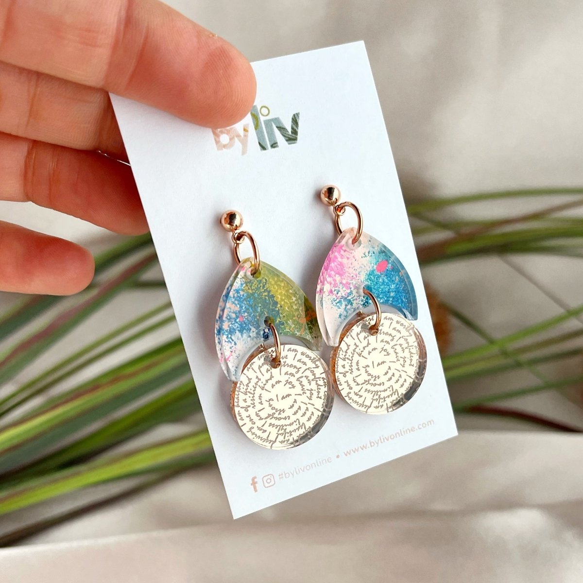 Pink Party – Affirmation Earrings - By Liv